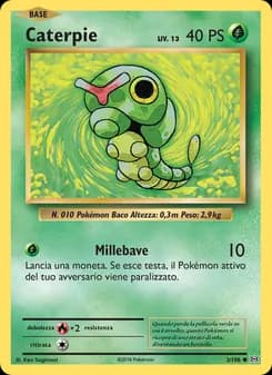 Caterpie card in Italian
