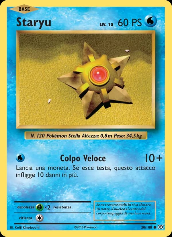 Staryu card in Italian