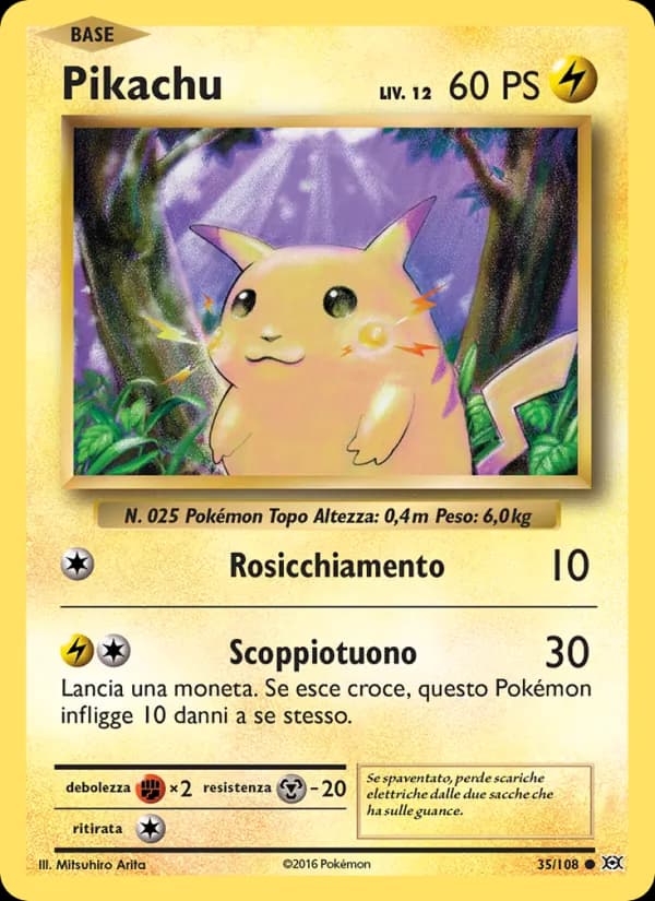 Pikachu card in Italian