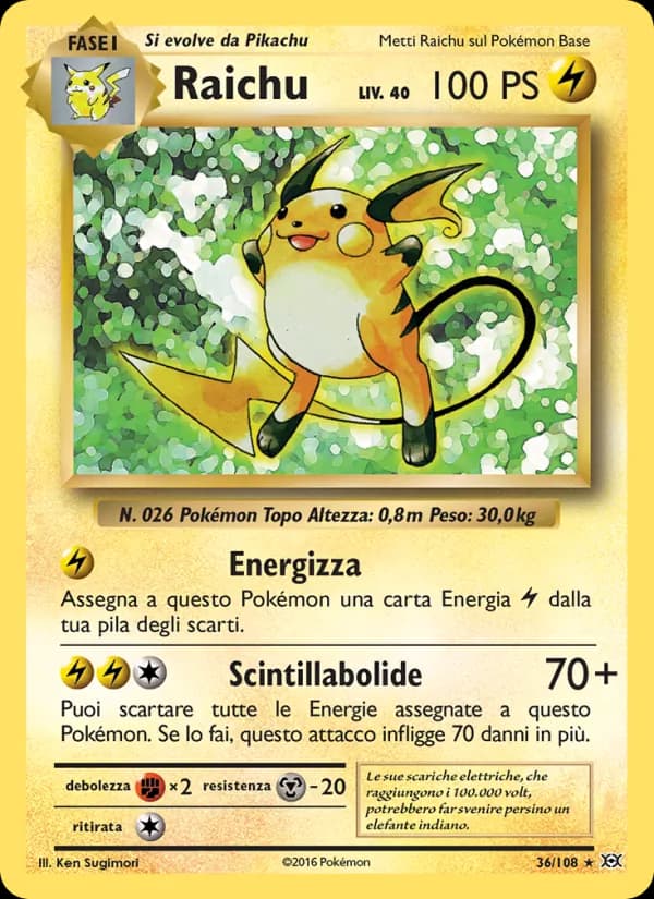 Raichu card in Italian