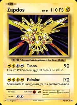 Zapdos card in Italian