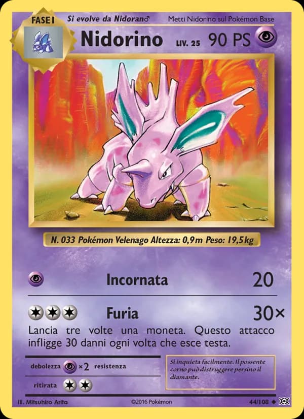 Nidorino card in Italian