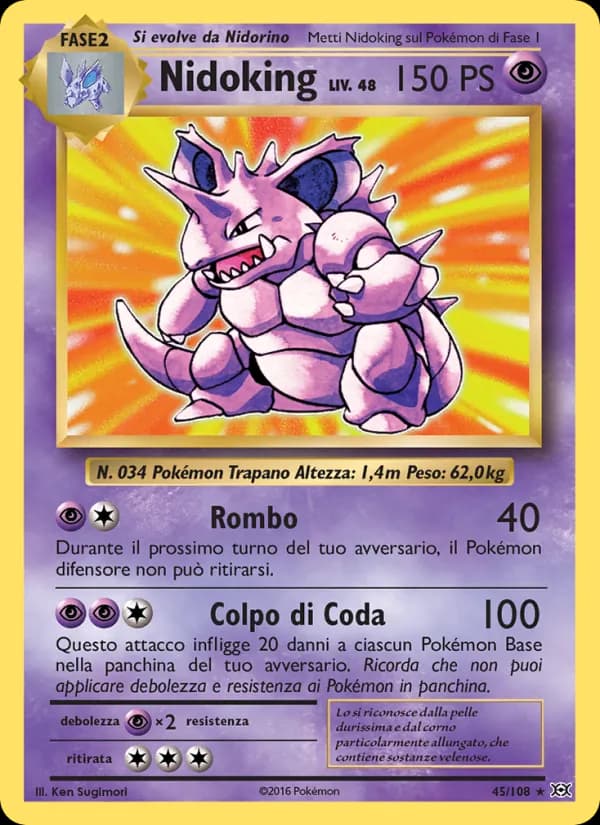 Nidoking card in Italian