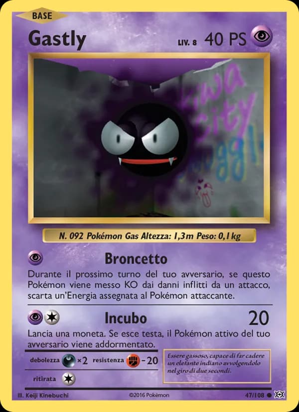 Gastly card in Italian