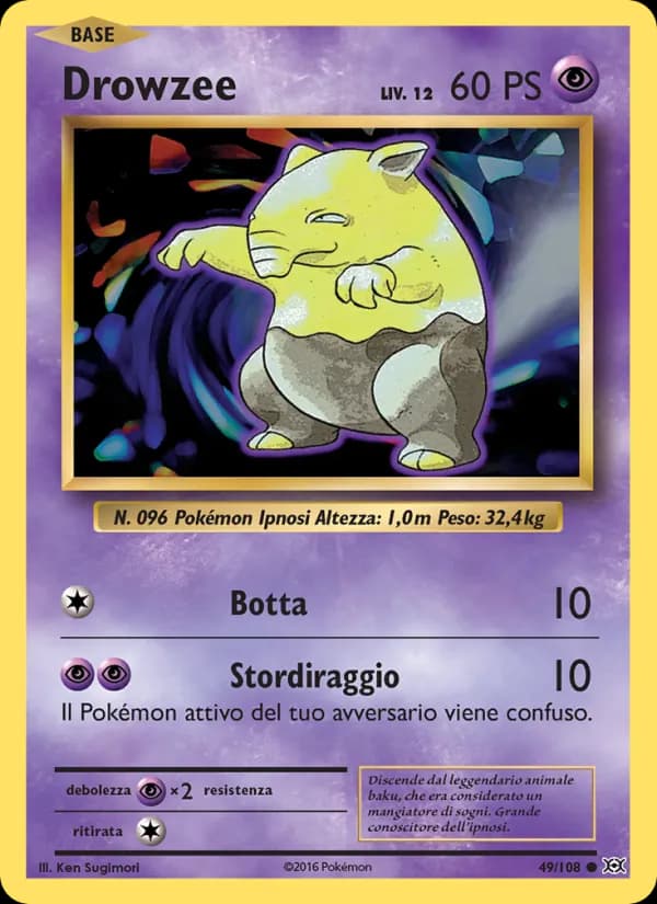 Drowzee card in Italian