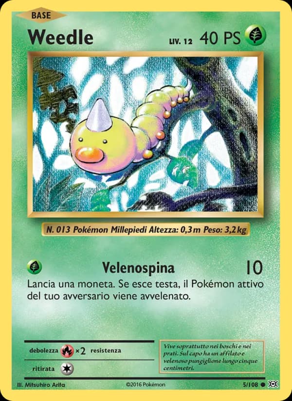 Weedle card in Italian