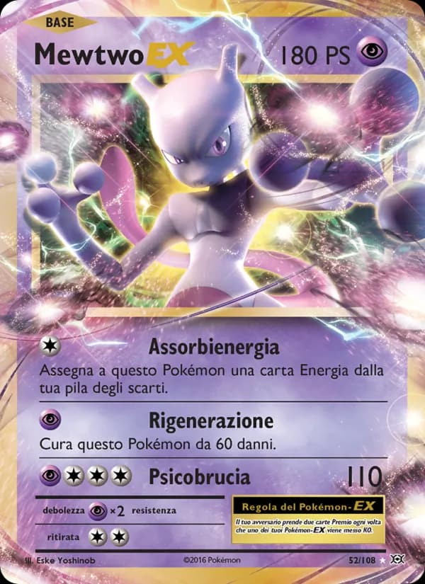 Mewtwo EX card in Italian