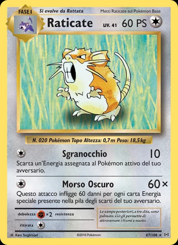 Raticate card in Italian