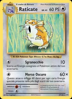 Raticate card in Italian