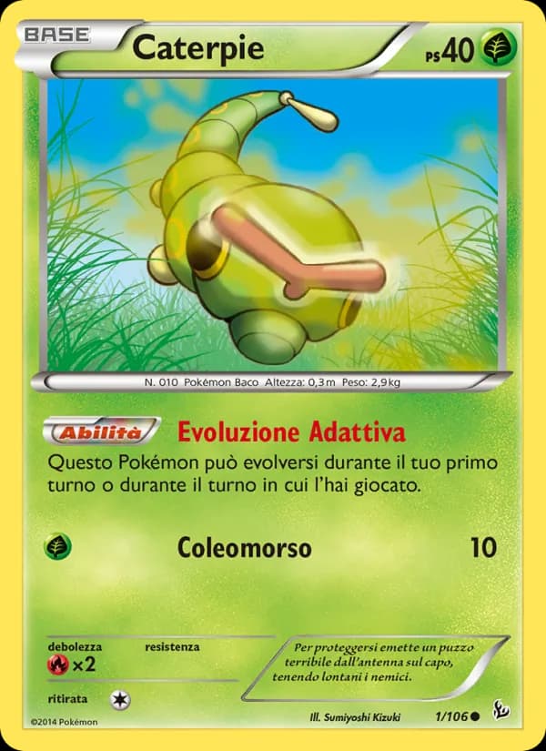Caterpie card in Italian