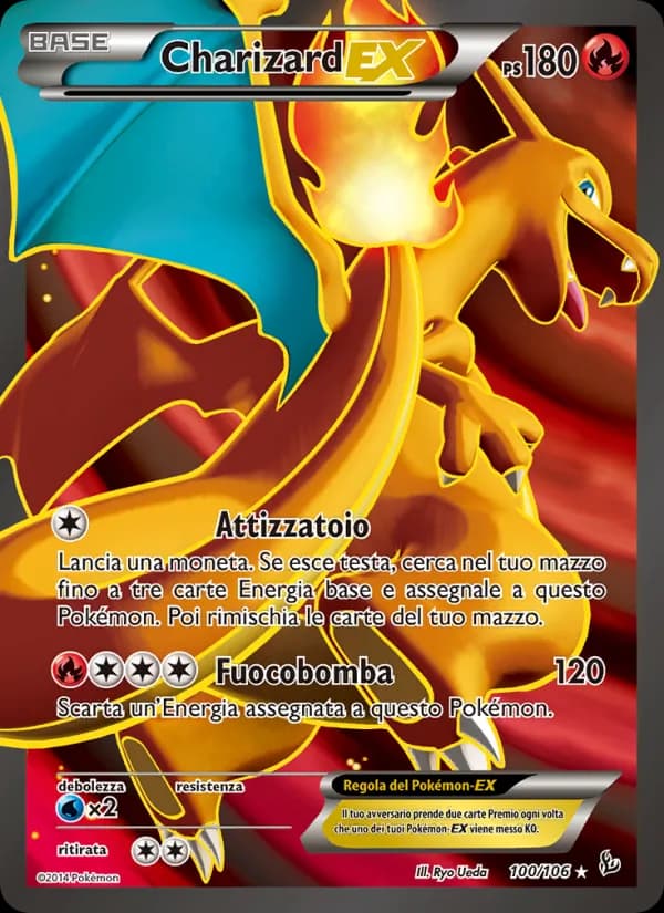 Charizard EX card in Italian
