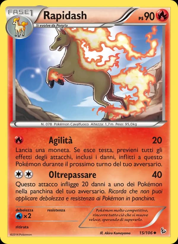 Rapidash card in Italian