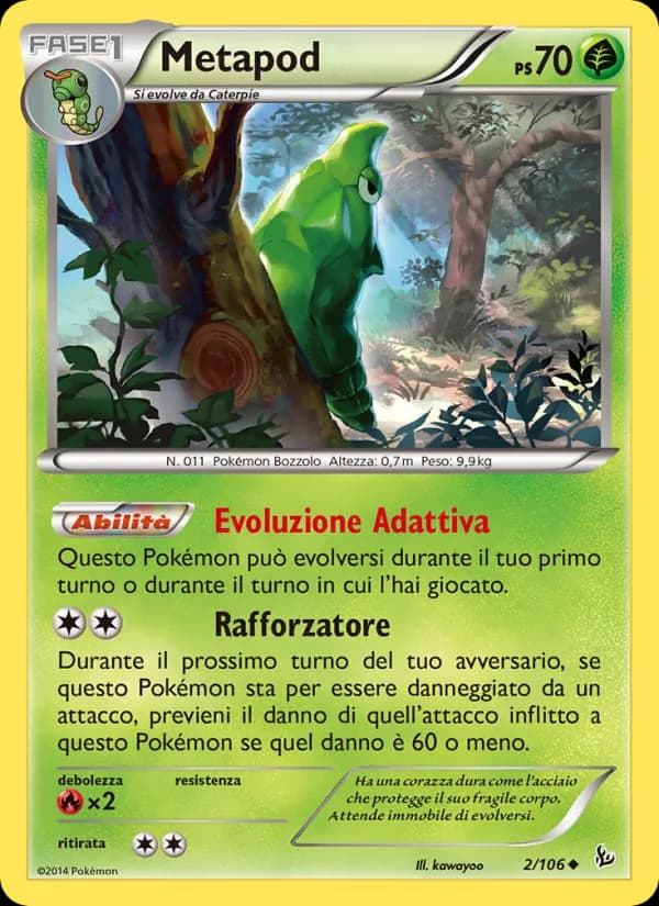 Metapod card in Italian