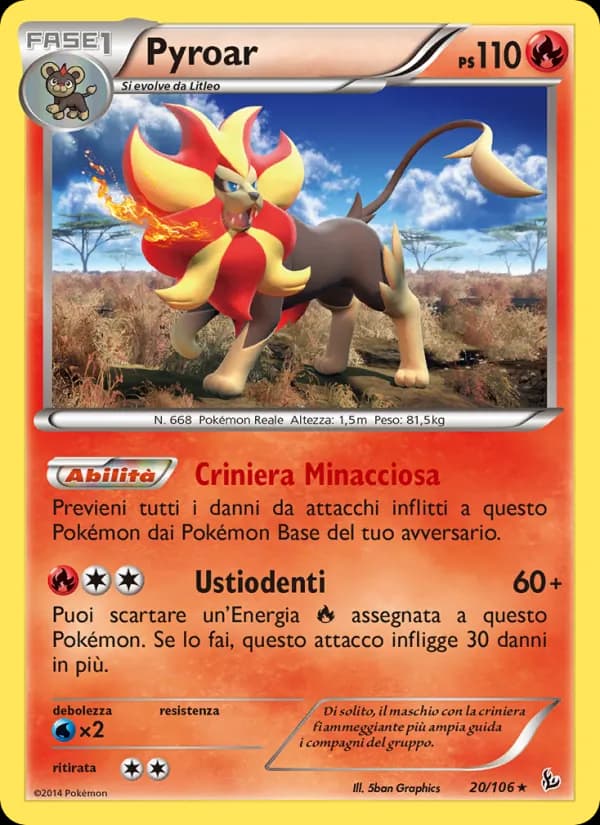 Pyroar card in Italian