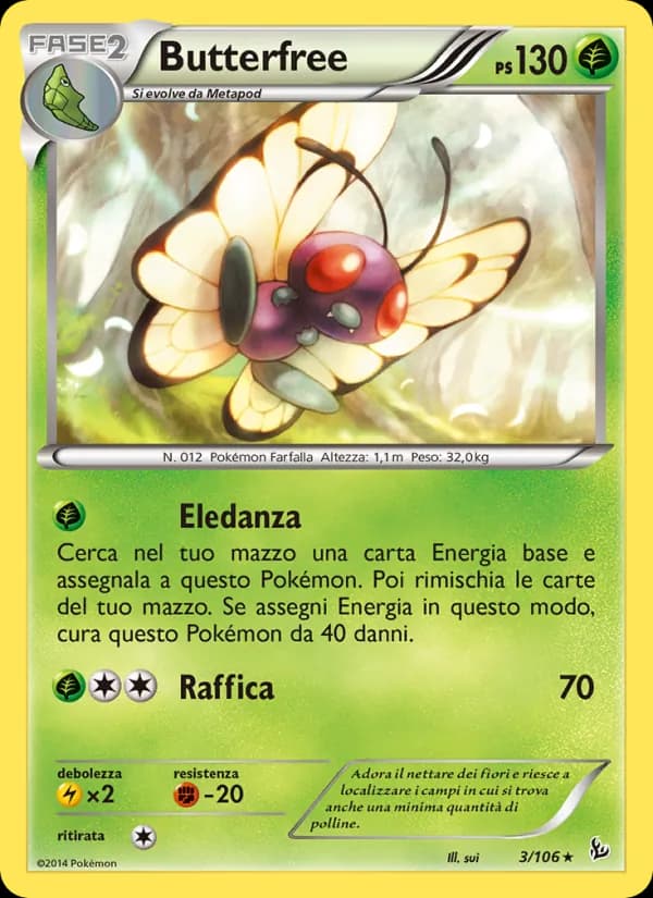 Butterfree card in Italian