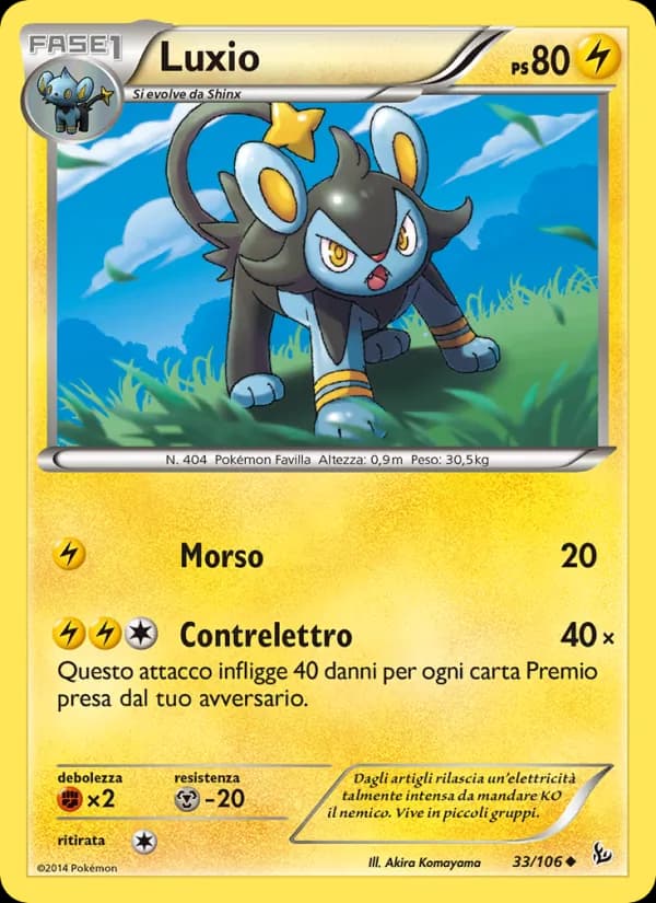Luxio card in Italian