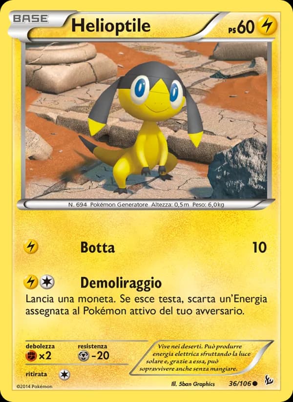 Helioptile card in Italian