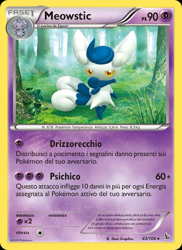 Meowstic card in Italian