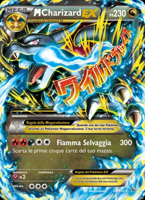M Charizard EX card in Italian