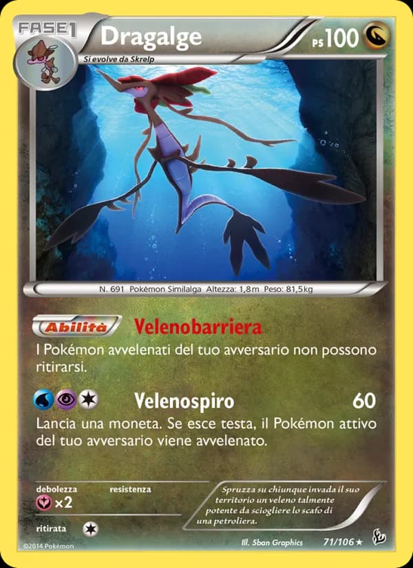 Dragalge card in Italian