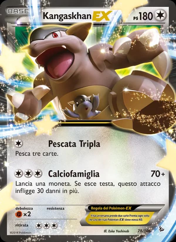 Kangaskhan EX card in Italian