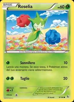 Roselia card in Italian