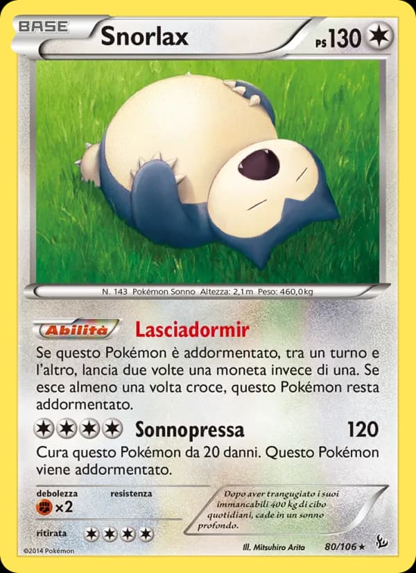 Snorlax card in Italian
