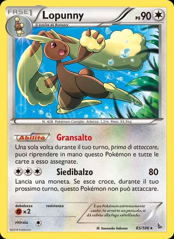 Lopunny card in Italian