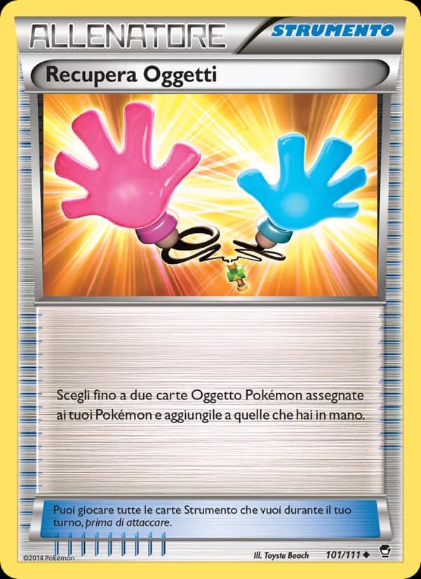 Recupera Oggetti card in Italian