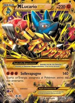 M Lucario EX card in Italian