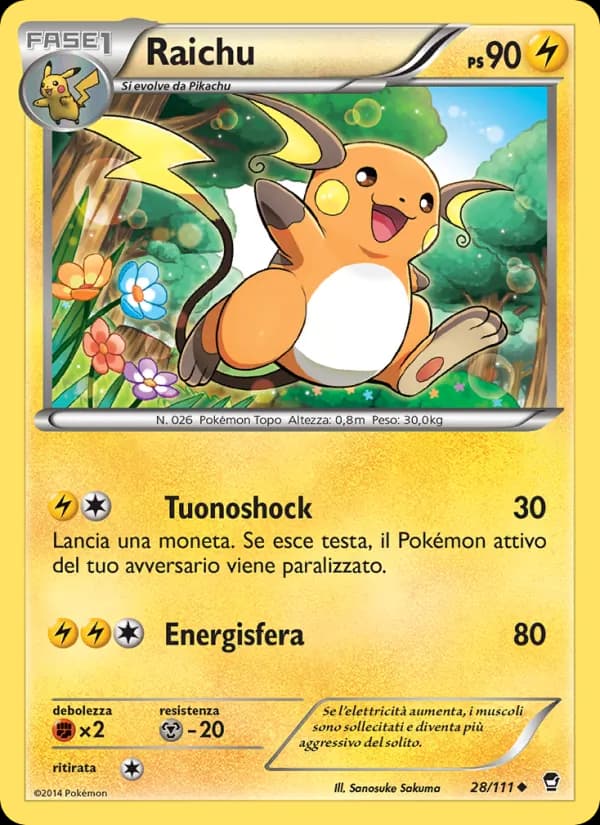 Raichu card in Italian