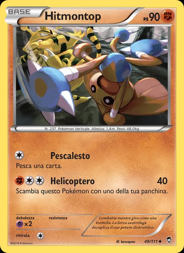 Hitmontop card in Italian
