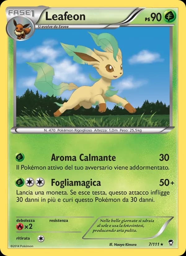 Leafeon card in Italian