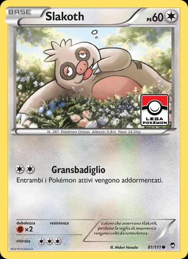 Slakoth card in Italian