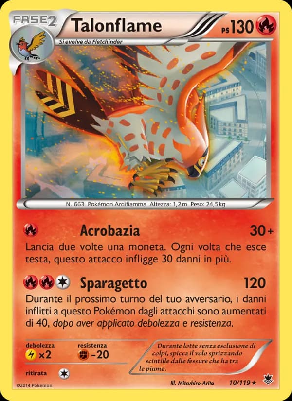 Talonflame card in Italian