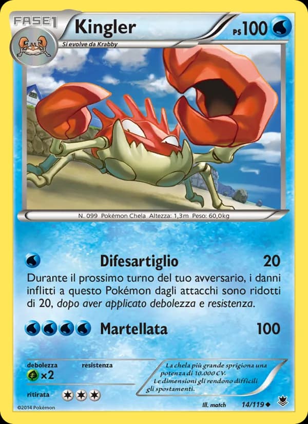 Kingler card in Italian