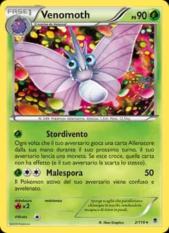 Venomoth card in Italian