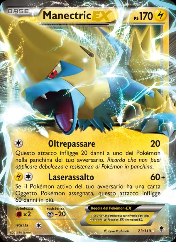 Manectric EX card in Italian