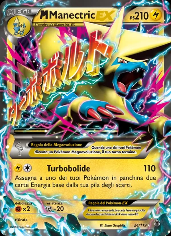 M Manectric EX card in Italian