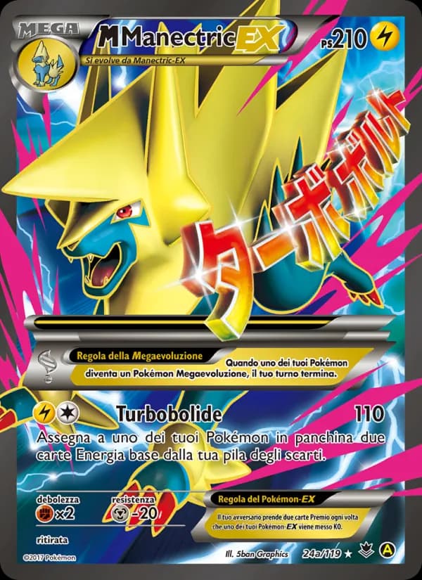 M Manectric EX card in Italian