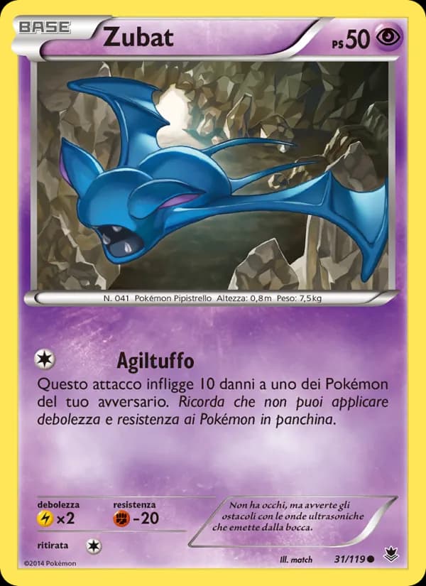 Zubat card in Italian