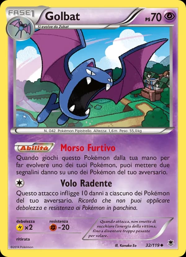Golbat card in Italian