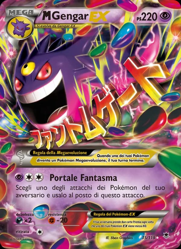 M Gengar EX card in Italian