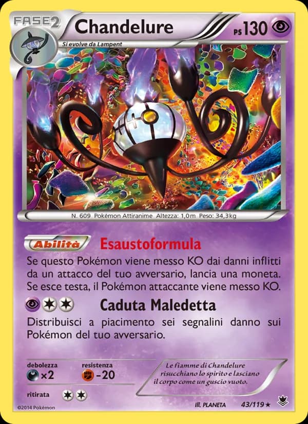 Chandelure card in Italian