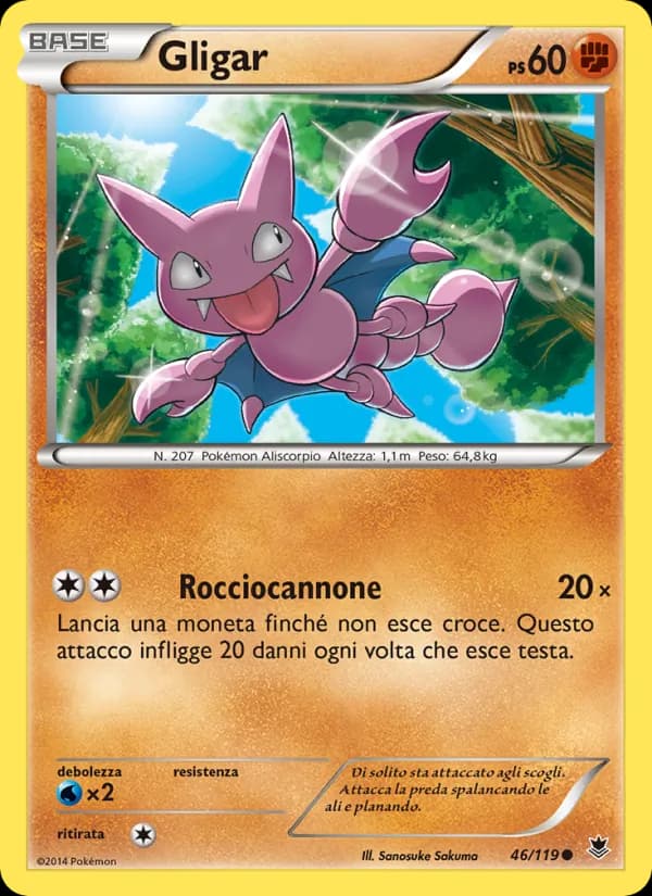 Gligar card in Italian