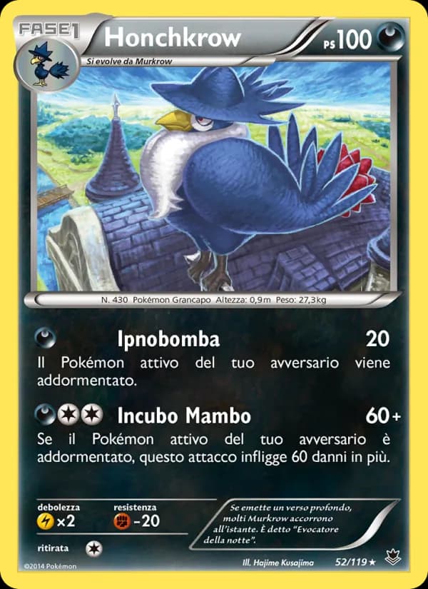 Honchkrow card in Italian