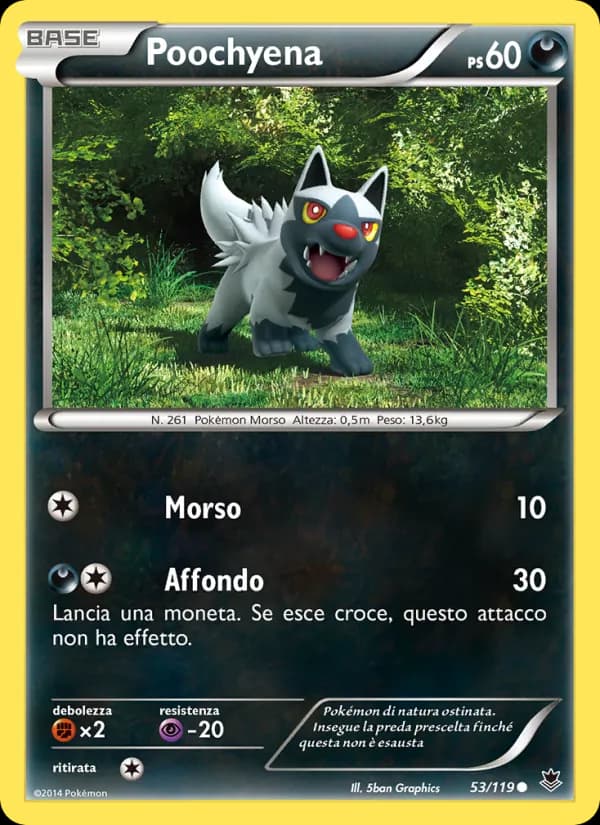 Poochyena card in Italian