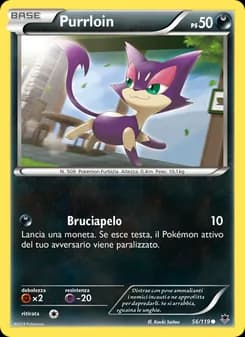 Purrloin card in Italian
