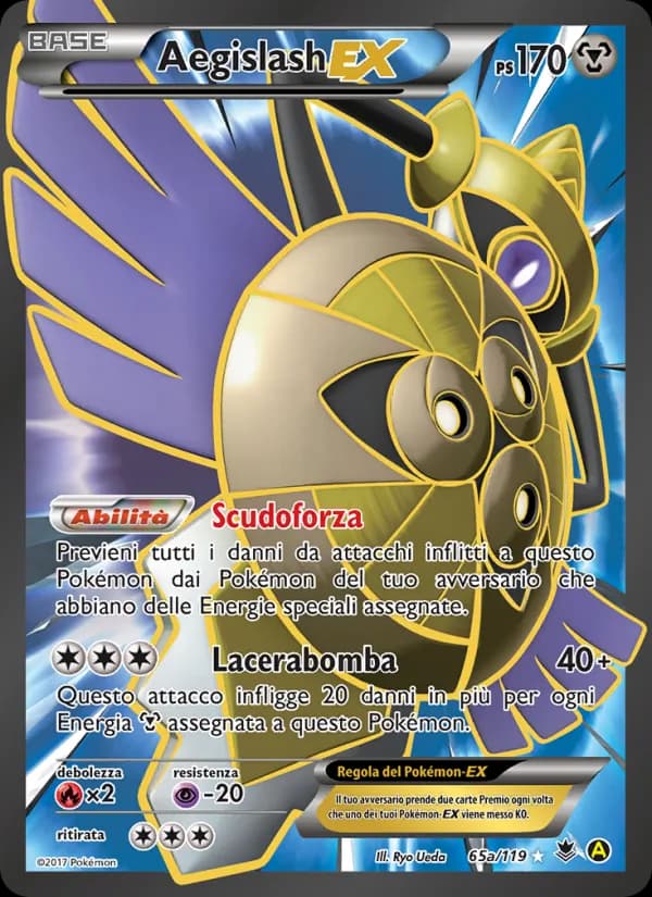 Aegislash EX card in Italian
