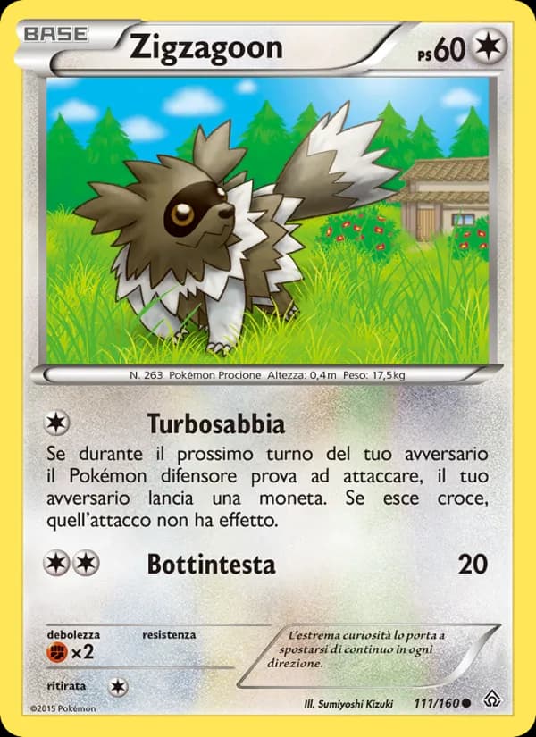 Zigzagoon card in Italian